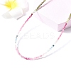 Natural Multicolor Tourmaline Faceted Rondelle Beaded Necklaces NJEW-Z066-01P-3