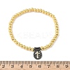 Brass Oval Charms Bracelets BJEW-B148-03B-04-5