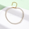 304 Stainless Steel with Cubic Zirconia Link Chain Bracelets for Women BJEW-G754-01B-G03-2