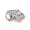 Brass Micro Pave Clear Cubic Zirconia Butterfly Charms ZIRC-F132-43P-3