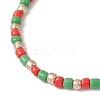 12Pcs Christmas Theme Glass Seed Beads Stretch Bracelet Sets BJEW-JB12109-5