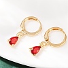 Brass Micro Pave Cubic Zirconia Teardrop Hoop Earrings EJEW-K309-18G-03-2