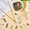 120Pcs 15 Styles Tibetan Style Alloy Glue-on Flat Pad Bails TIBE-SP0001-29-3