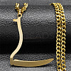 201 Stainless Steel Grim Reape Scythe Pendant Necklaces LS-NJEW-H065-22G-1