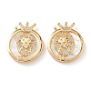 Real 18K Gold Plated Brass Micro Pave Clear Cubic Zirconia Pendants ZIRC-Z007-22H-1