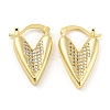 Brass Micro Pave Clear Cubic Zirconia Hoop Earrings EJEW-Q785-03G-1