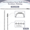 24Pcs 304 Stainless Steel Ball Chain Necklace Making NJEW-BBC0001-10B-2