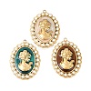 304 Stainless Steel Enamel with ABS Plastic Imitation Pearl Pendants STAS-Z185-02G-1