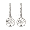 925 Sterling Silver Micro Pave Clear Cubic Zirconia Hoop Earrings for Women EJEW-G427-01P-01-4