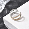 Adjustable 304 Stainless Steel Cuff Rings for Women RJEW-B150-01GP-10-1