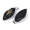 Natural Obsidian Gold Sun Pattern Pendants G-L524-14P-02-2