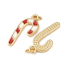 Christmas Brass Enamel Pendants KK-L255-17G-03-2