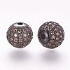Brass Micro Pave Cubic Zirconia Beads ZIRC-G092-23B-08-1