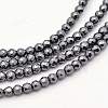 Non-magnetic Synthetic Hematite Faceted Round Bead Strands G-N0161-09-1