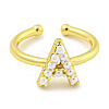 Rack Plating Brass Open Cuff Rings for Women RJEW-F162-01G-A-2