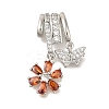 Brass Micro Pave Cubic Zirconia Pendants KK-M301-04P-1