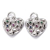Brass Micro Pave Colorful Cubic Zirconia Charms KK-P192-06P-1