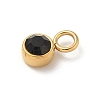 Ion Plating(IP) 304 Stainless Steel with Rhinestone Charms STAS-G351-13G-01-2