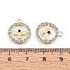 Rack Plating Alloy Rhinestone Pendants PALLOY-T091-22C-G-3