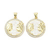 Brass Micro Pave Clear Cubic Zirconia Pendants KK-L213-010G-02-1