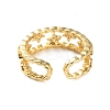 Rack Plating Brass Micro Pave Cubic Zirconia Open Cuff Rings for Women RJEW-U026-02G-03-3