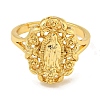 Oval with Saint Rack Plating Brass Adjustable Rings for Women RJEW-I105-03G-01-2