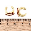 Lip Brass Micro Pave Clear Cubic Zirconia Cuff Earrings EJEW-C186-16G-5