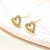 Heart Sparkling Cubic Zirconia Stud Earrings for Girl Women LS-EJEW-H126-18G-5