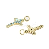 Real 18K Gold Plated Brass Micro Pave Cubic Zirconia Pendants KK-A209-19G-3
