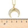 Brass Micro Pave Clear Cubic Zirconia Pendant Necklaces for Women NJEW-S449-01A-G-5