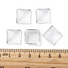 Transparent Clear Glass Square Cabochons X-GGLA-A001-15mm-5