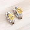 Brass Micro Pave Clear Cubic Zirconia Hoop Earrings EJEW-H158-19A-GP-2