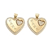 Brass Pave Clear Cubic Zirconia Pendants KK-U009-05E-G-1