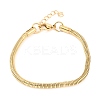 Unisex 304 Stainless Steel Round Snake Chain Bracelets BJEW-H541-02A-G-1