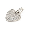 Brass Micro Pave Clear Cubic Zirconia Pendants KK-B099-01P-V-2