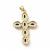 Rack Plating Brass Cubic Zirconia Pendants KK-G456-25G-05-2