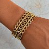 304 Stainless Steel Hollow Cuff Bangles for Women LS-BJEW-F505-03G-2