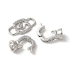 Brass Pave Clear Cubic Zirconia Fold Over Clasps KK-M320-13P-2