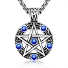 Star Stainless Steel Rhinestone Pendant Necklaces for Men PW-WG30879-02-1