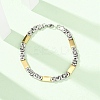 304 Stainless Steel Rectangle Link
Chain & Byzantine Chains Bracelets for Women Men BJEW-F527-08B-GP-1