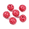 Christmas Printed Schima Wood European Beads WOOD-I015-01P-1