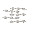 Brass Micro Pave Clear Cubic Zirconia Connector Charms KK-E068-VB395-2-1