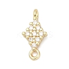 Brass Micro Pave Clear Cubic Zirconia Connector Charms LS-KK-Z094-08G-03-1