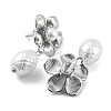 304 Stainless Steel Flower Stud Earrings EJEW-M233-01P-2