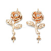 Brass Micro Pave Clear Cubic Zirconia Flower Peg Bails Pendants KK-N232-464-2