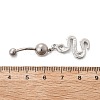 Alloy Rhinestone Snake Curved Barbell Belly Rings LS-AJEW-R007-03P-01-4