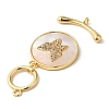 Brass Micro Pave Clear Cubic Zirconia Toggle Clasps KK-N254-92G-2