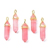 Cherry Quartz Glass Pointed Pendants G-G025-01G-05-1