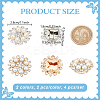 4Pcs Alloy Rhinestone Cufflinks HJEW-NB00216-2