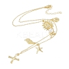 Bohemian Summer Beach Style 18K Gold Plated Shell Shape Initial Pendant Necklaces IL8059-24-3